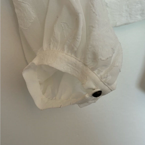 Anthropologie White Long-Sleeved Wrap Blouse - Picture 8 of 12